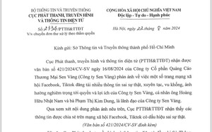 Cục Phát thanh, truyền hình đề nghị Sở TT&TT TPHCM xử lý thông tin sai sự thật