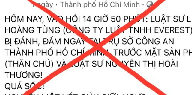 Không có sự việc luật sư Lê Hoàng Tùng bị hành hung tại trụ sở Công an TPHCM - Ảnh 1.