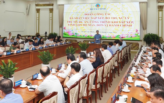 Bộ Tài chính làm việc với TPHCM, Bình Dương và Bà Rịa - Vũng Tàu về xử lý tài sản khi sắp xếp bộ máy- Ảnh 1. Bộ Tài chính làm việc với TPHCM, Bình Dương và Bà Rịa - Vũng Tàu về xử lý tài sản khi sắp xếp bộ máy- Ảnh 1.