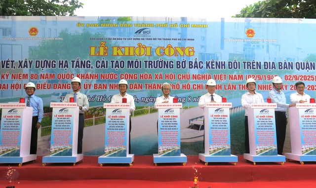 Khởi công dự án 7.300 tỷ đồng xây dựng hạ tầng, cải tạo môi trường bờ Bắc Kênh Đôi- Ảnh 1.