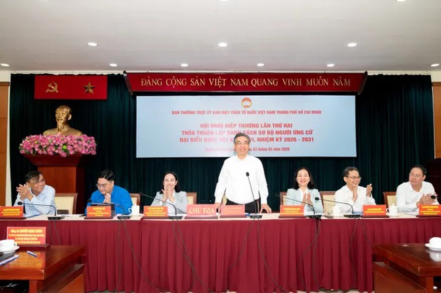 Hội nghị hiệp thương lần 2 thỏa thuận lập danh sách sơ bộ người ứng cử đại biểu Quốc hội khóa XVI và đại biểu HĐND TPHCM - Ảnh 1.