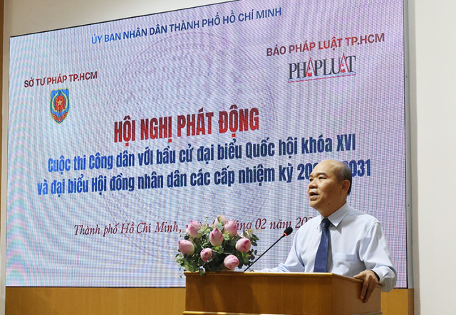 Phát động cuộc thi 'Công dân với bầu cử đại biểu Quốc hội khóa XVI và bầu cử đại biểu HĐND các cấp'- Ảnh 1.