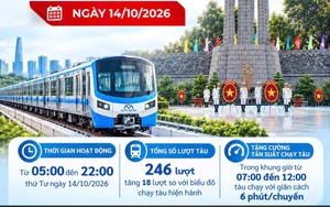 Metro số 1 tăng chuyến sáng 14/10 phục vụ người dân tiễn đưa các Anh hùng liệt sĩ