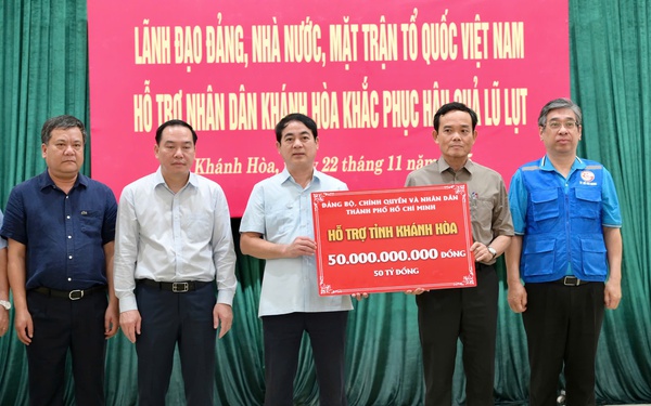 Tỉnh Khánh Hòa gửi thư cảm ơn Đảng bộ, chính quyền và nhân dân TPHCM