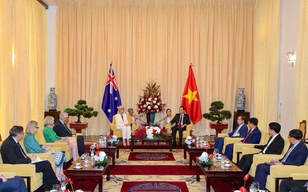 Bí thư Thành ủy TPHCM Trần Lưu Quang hội kiến Toàn quyền Australia
